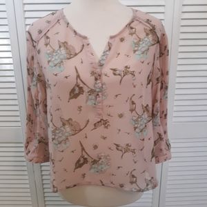 Anthro kimchi blue sheer blouse top small *D